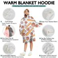 thumbnail image 5 of White Orange Baseball Gear Pattern Wearable Oversized Blanket,Wearable Blanket Hoodie for Adults,Cozy Hooded Blankets with Super Pockets,Super Warm Fuzzy Pullover for Women & Men, 5 of 6
