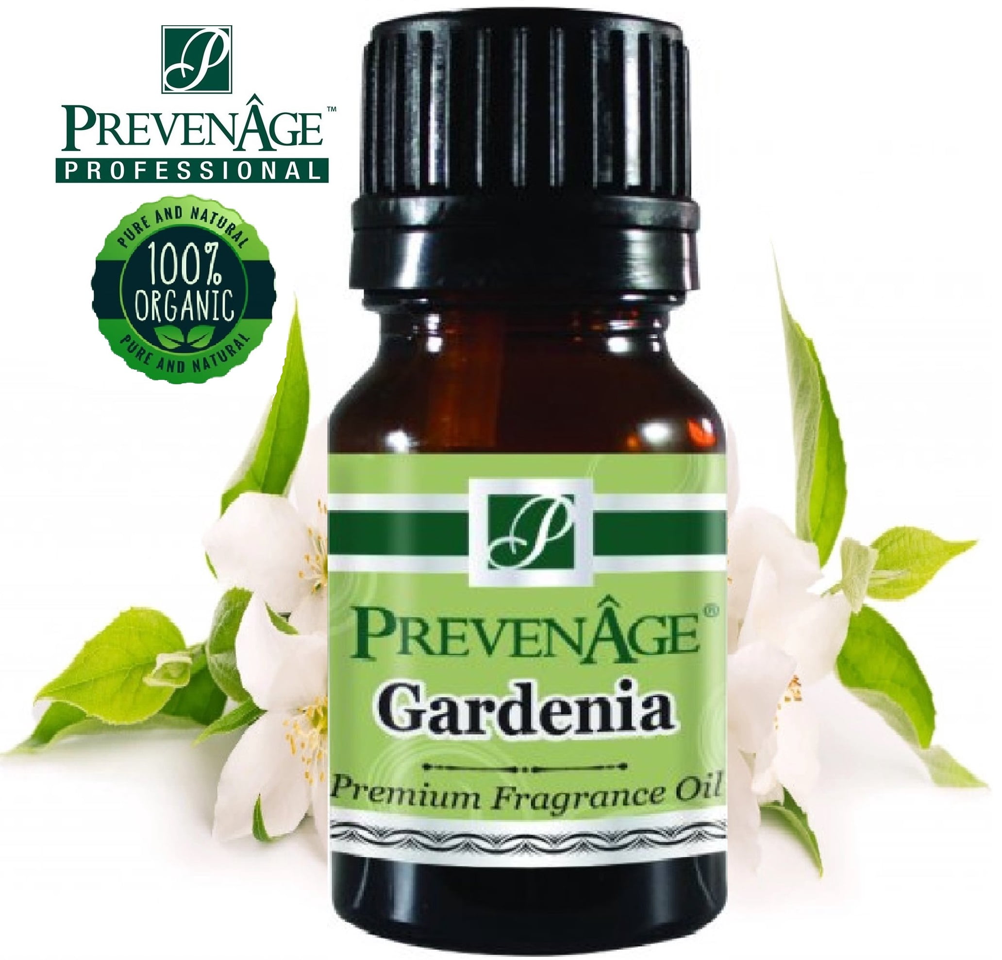 Gardenia Fragrance Oil Aromatic Premium Grade Scented Perfume Oil 10 mL / .33 Oz by PrevenAge Made in USA / FAST DELIVERY