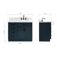 thumbnail image 3 of Ariel Hepburn 43 In. Right Offset Oval Sink Vanity With 1.5 In. Carrara White Countertop In Midnight Blue, 3 of 10