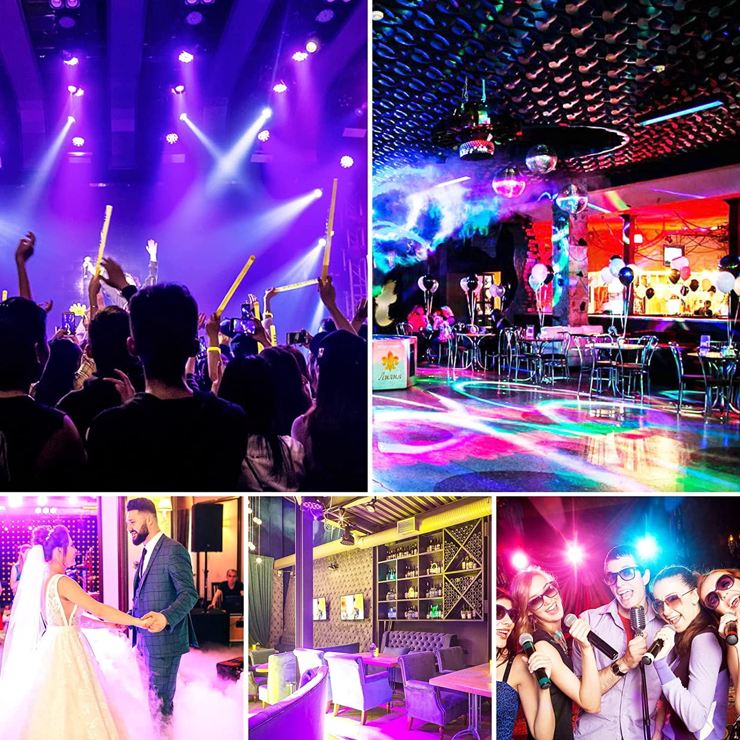 8 Pack Rechargeable Par Lights 36W RGB Battery Powered, Wireless LED Par Lights DJ Uplights Sound Activated Remote Control for Wedding Events Club Party Church Stage Lighting