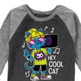 thumbnail image 3 of Instant Message - Hey Cool Cat Boombox - Toddler & Youth Raglan Graphic T-Shirt, 3 of 7