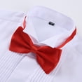 thumbnail image 4 of TANSILING Men's White Tuxedo Dress Shirt with Red Bow Tie, Pleated Front, French Cuff Formal Wedding Shirt, 4 of 6