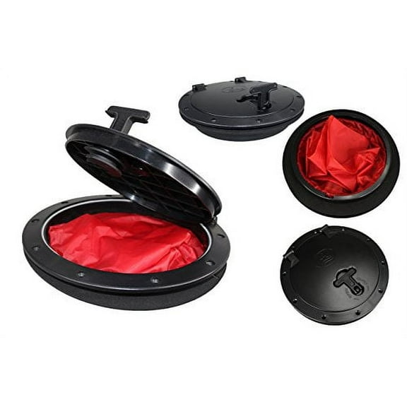 Pactrade Marine Boat Kayak Canoe Fishing Rigging Sailing Heavy Duty Black Plastic 8'' Waterproof Deck Plate Hatch Cover w/Storage Bag Lock Design