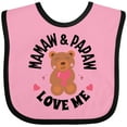 thumbnail image 3 of Inktastic Mamaw and Papaw Love Me Grandchild Bear Girls Baby Bib, 3 of 4