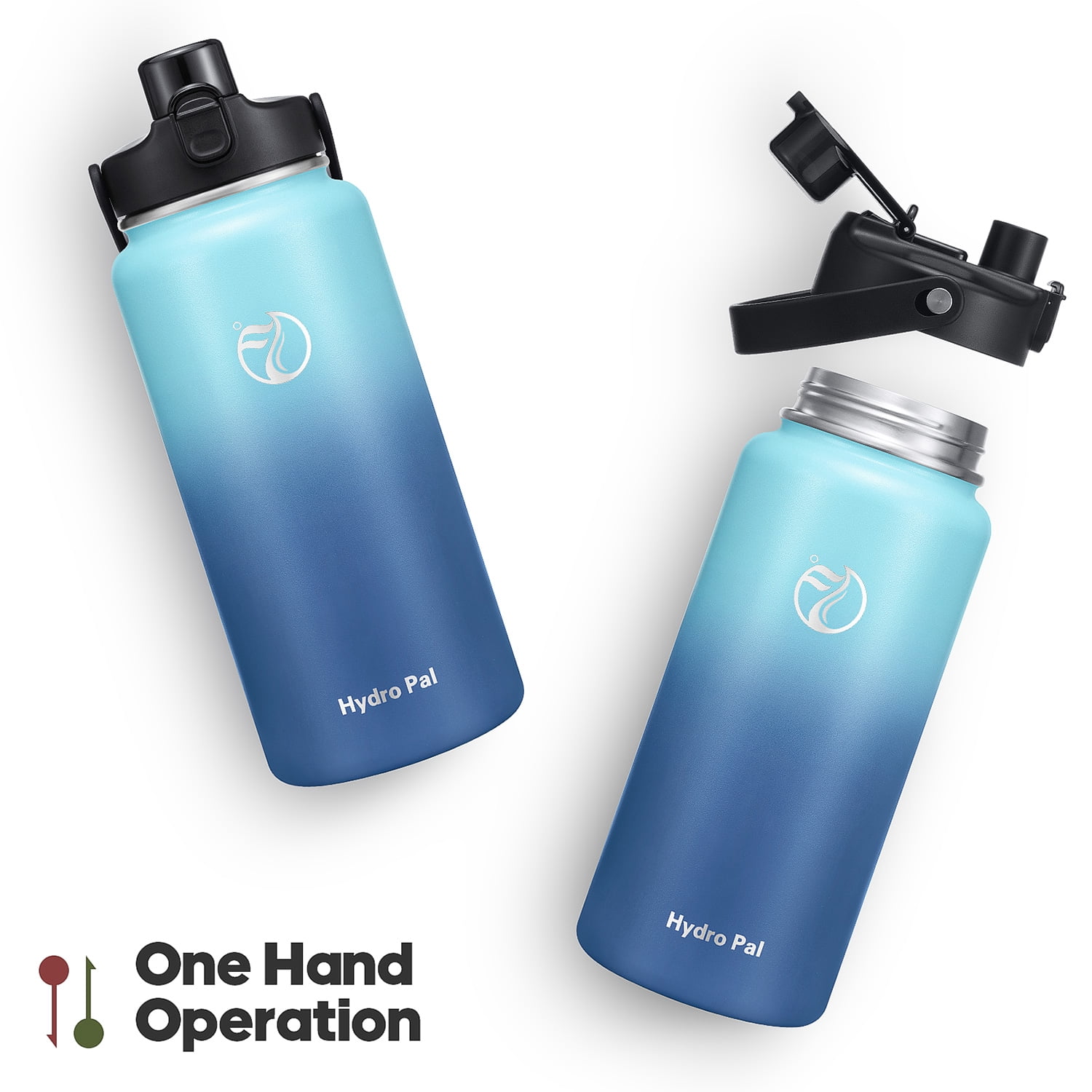 GEDUX 64 oz Insulated Stainless Steel Water Bottle, Half Gallon Water Bottle with 2-in-1 Chug & Straw Lid and Handle, Leak Proof Wide Mouth Vacuum Tumbler for Gym Travel