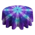 thumbnail image 4 of Purple Blue Tie Dye Spiral Pattern Round Tablecloth 60"x60",Wrinkle Wipeable Table Cloth for Kitchen Dining Room Picnic Patio Party, 4 of 6