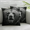 thumbnail image 3 of JEUXUS 3D Bear Throw Pillow Covers Abstract Animal Sketch Artwork Pillow Covers Soft for Living Room Western Jungle Wildlife Home Decor Cushion Case Pillowcase, 3 of 5