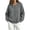 Gray-04, variant on Women's Button Down Sweatshirt Jacket Crew Neck Long Sleeve Loose Casual Coat with Pockets