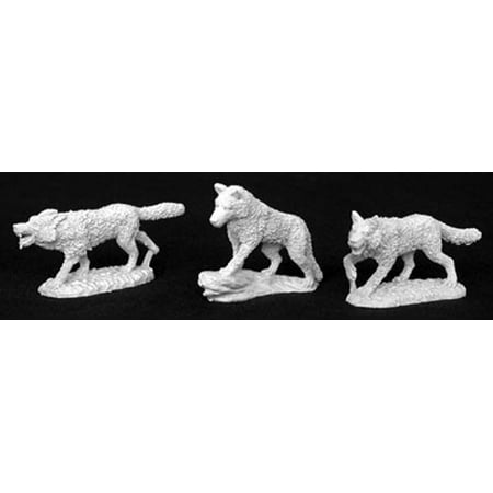 3 Channel Miniature - Reaper Miniatures Wolf Pack (3 Pieces) #02830 Dark Heaven Unpainted Metal