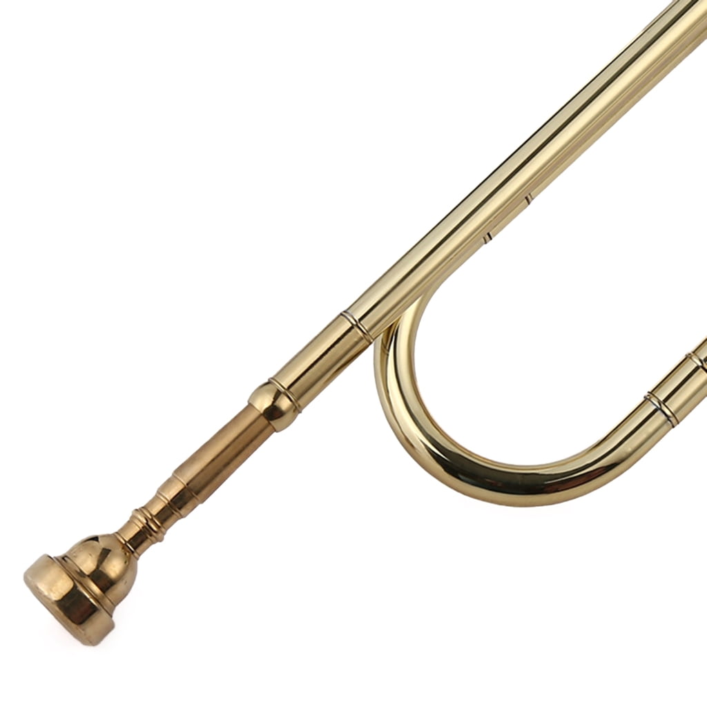 BQBQERT Brass Trumpet School Band Orchestras Bugle with Mouthpiece Musical Instruments Beginners Big Strides Spanish Bugle