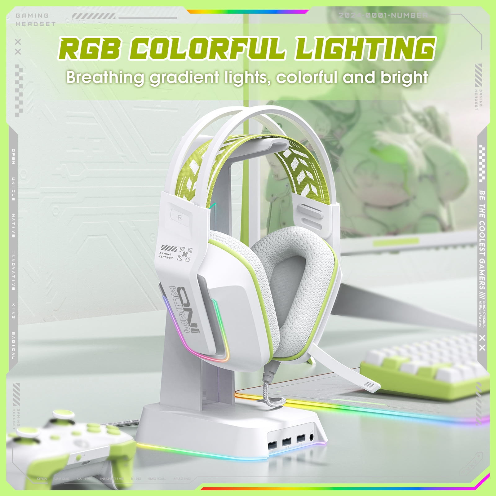 Gaming Headset with Mic for PC PS4 PS5 Xbox One Switch,Gamer Headphones Video Game Computer Gaming Headsets with Noise Cancelling Microphone Gaming Head Set Laptop Accessories,White