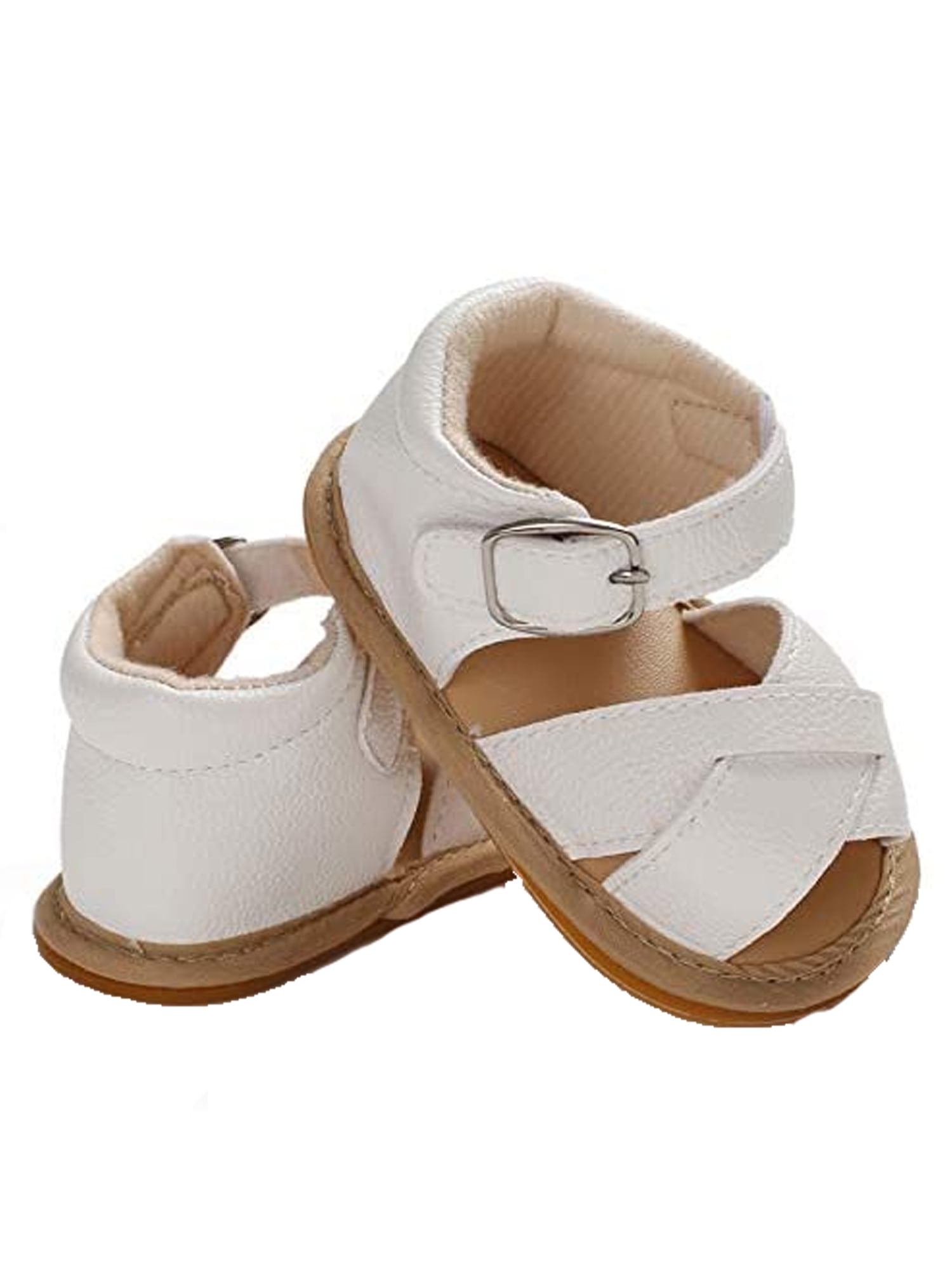 baby girl white leather sandals