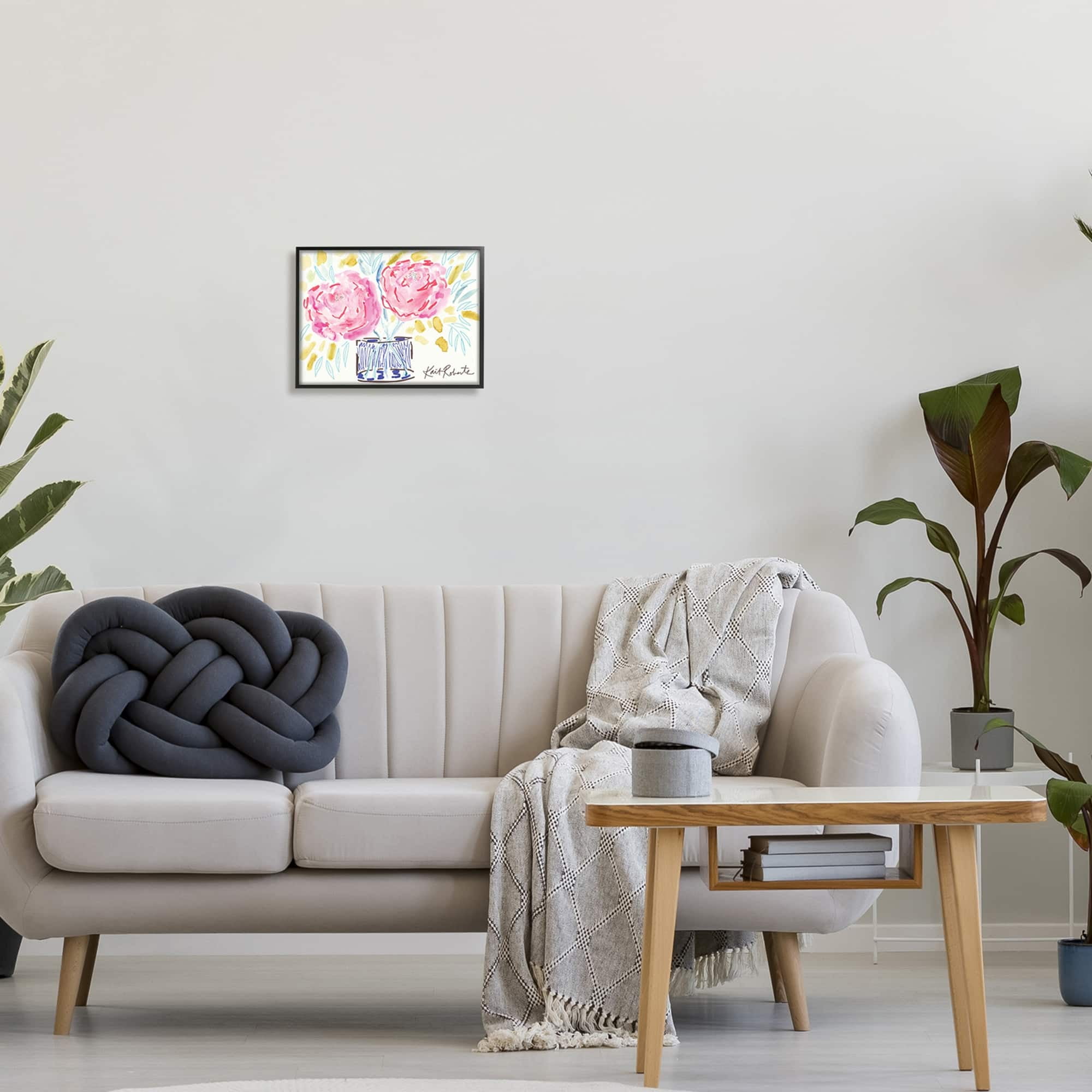 Stupell Industries Spring Pink Carnation Floral Still Life Expressive Flowers,30 x 24, Design by Kait Roberts