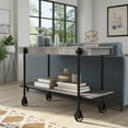 thumbnail image 5 of Furniture of America Russe 1-Shelf Wood Natural Tone Sofa Table with Wheels, 5 of 7