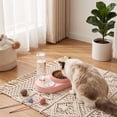 thumbnail image 6 of 3 in 1 Cat Bowl,Cat Food and Water Bowl Set with Water Dispenser and Stainless Steel Bowls,Double Bowls Design,15-degree Tilted Pet Feeder,Pink, 6 of 6