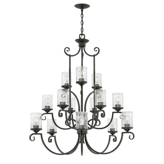 Mediterranean Fifteen Light Chandelier-Antique Scavo Glass Color Bailey Street Home 81-Bel-2986223
