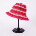 thumbnail image 1 of Sombrero de sol a rayas de arcoíris para mujer, sombrero de pescador para mujer, sombreros de playa para mujer, gorra informal idílica para vacaciones, verano, nuevo, 1 of 4