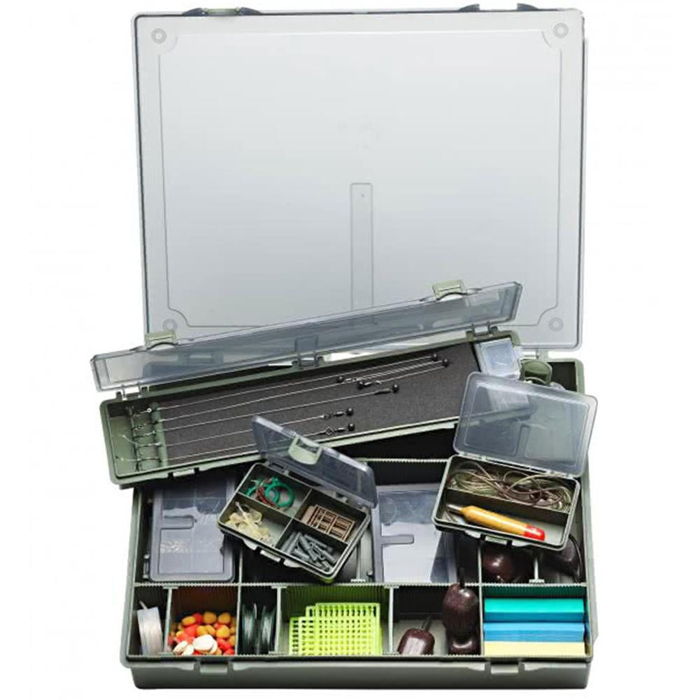 1-8 Compartments Storage Bait Box Carp Fishing Tackle Hooks Lures Boxes Systems N4T5