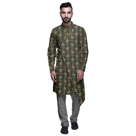 

Atasi Designer Kurta Pajama For Men Printed Angrakha Kurta Set Summer Clothing