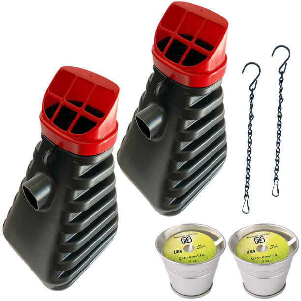Outdoor Mosquito Control Trap Kit 2 Traps, 2 Citronella Candles, 2