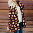 thumbnail image 5 of Lolmot Cardigan Sweaters for Women Halloween Pumpkin Cat Candy Print Knitting Cardigans Open Front Long Sleeve Lightweight Cardigan, 5 of 5