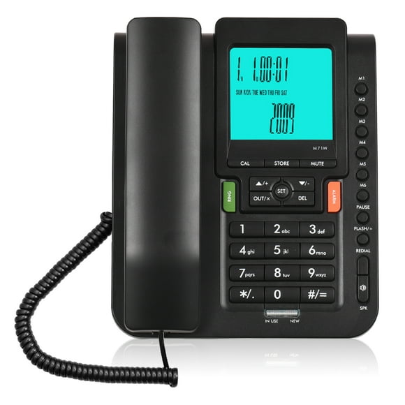 Teléfonos M71W Teléfono Con Cable Teléfono Teléfono DTMF/FSK Dual 99 Llamadas Entrantes 18 Teléfono De Memoria Saliente Teléfonos De Teléfono Fijo