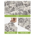 thumbnail image 4 of Grey Paisley Bar Stool Covers Set of 6, Boho Flower Botanical Leaf Branch Stretch Washable Bar Chair Covers with Backs, Removable Pub Counter Height Chair Cover for Kitchen Dining Room Cafe, 4 of 7
