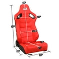 thumbnail image 2 of J2 Engineering J2-RS-002-RD Pair Universal Synthethic Leather White Stitching Reclinable Racing Bucket Seats with Sliders, 2 of 7