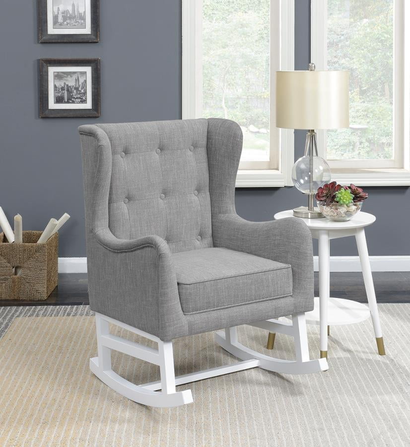 Upholstered Warm Grey Rocking Chair