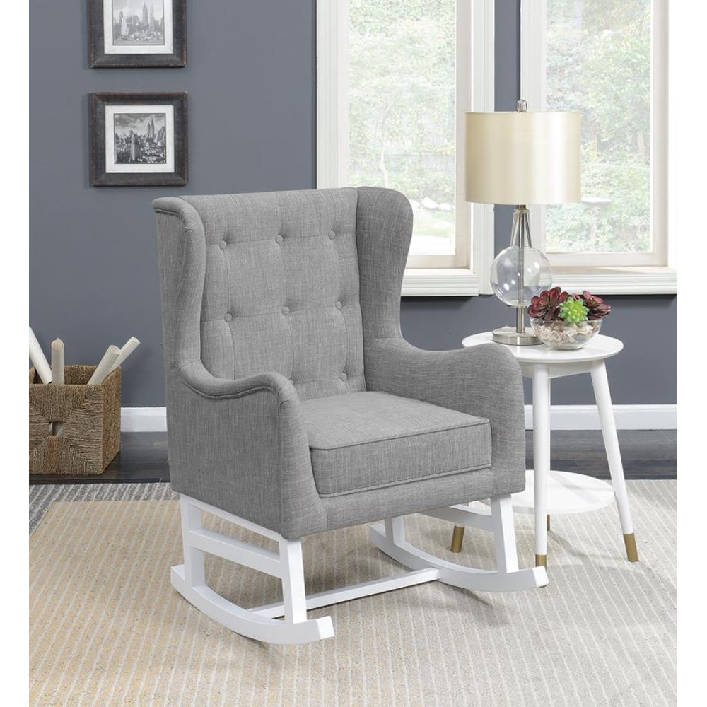 Upholstered Warm Grey Rocking Chair