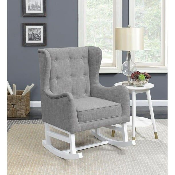 Upholstered Warm Grey Rocking Chair