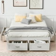 thumbnail image 2 of Euroco Wood Full Size Platform Bed with 6 Drawers for Kids Teens Adults, Antique White, 2 of 16