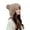 Dark Khaki, variant on harmtty Faux Fur Knitted Beanie Hat for Cold Weather Cute Four Pompom Ball Cossack Skiing Furry Hat Winter Thicken Warm Hat Grey