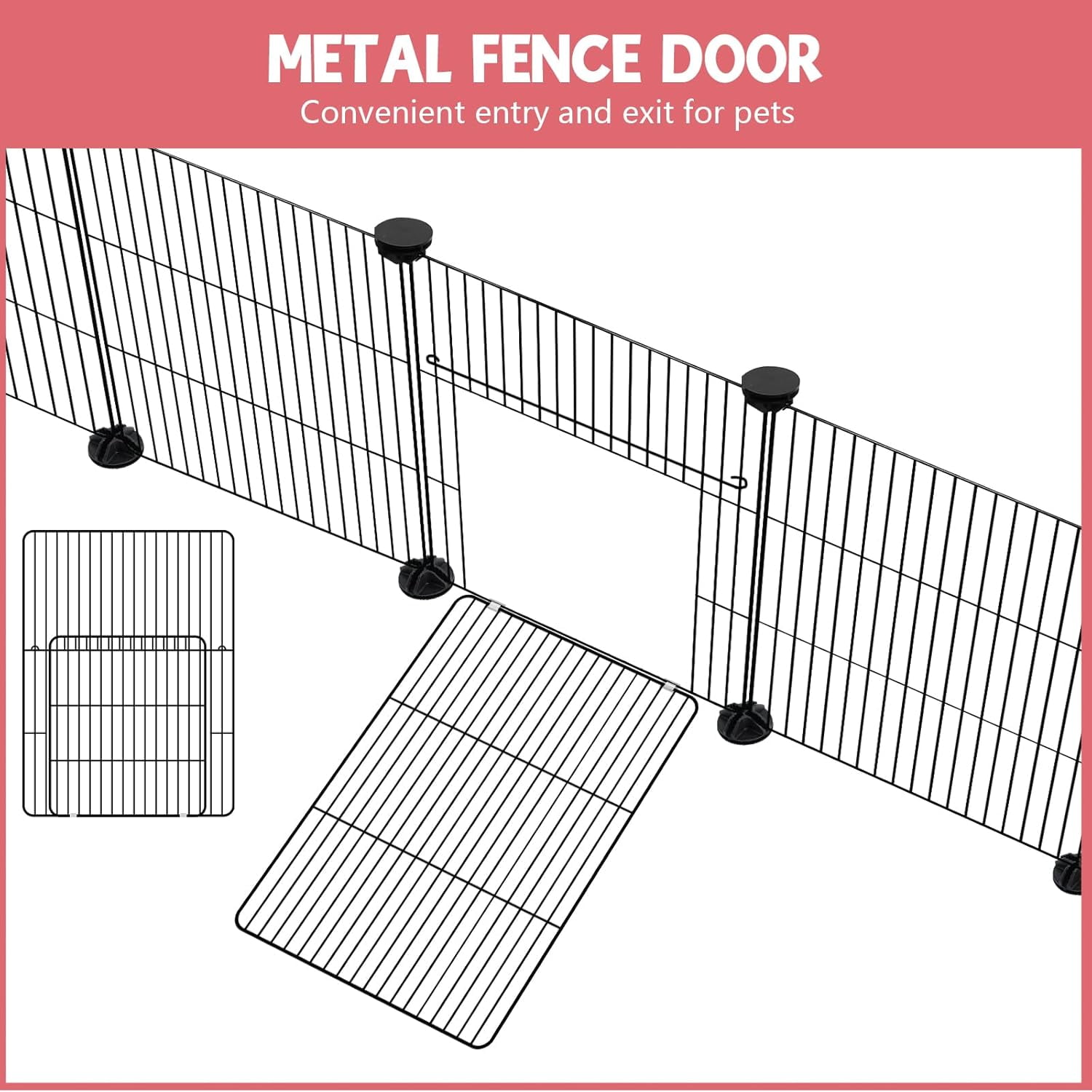 32 Panels Small Animal Playpen,Pet Playpen with Waterproof Mat,C&C Cage for Guinea Pigs,Puppy Play Pen,Bunny Playpen