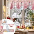 thumbnail image 5 of Christmas Snowman Tie Up Valances Curtain, Snowman Xmas Tree Snowflakes Winter Pink Adjustable Rod Pocket Short Window Treatment Tie Up Curtains Valances for Kitchen Living Room Bathroom 60x18 Inches, 5 of 9