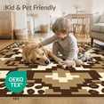 thumbnail image 4 of ODIKA 8'x10' Washable Area Rug Print Spotted Southwestern Border Brindle Patchwork Bold Cow Flowing Dynamic for Dining Room, Large Office, Lounge, Non-Slip Chair-Friendly Mat, 4 of 7