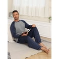 thumbnail image 5 of GIRUNS Men's Pajamas Set Long Sleeve Sleepwear Soft Loungewear Pants Pjs Sets with Pockets Navy Blue L, 5 of 7