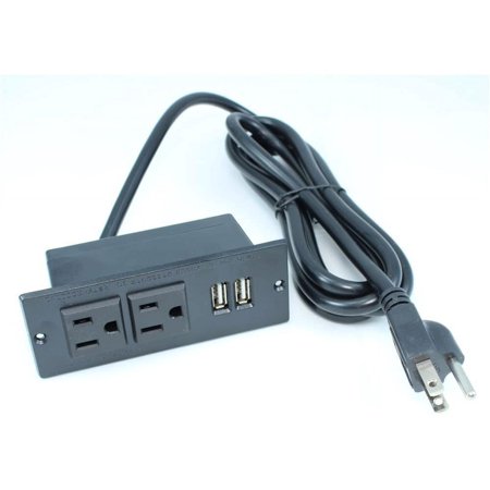 2 Port Plus 2 120volt 12 Amp Recessed Charging Center, 6ft Power Cable