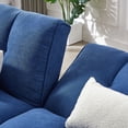thumbnail image 6 of Multifunctional Futon Sofa Bed with Wooden Legs 2 Pillows Convertible Upholstered Guest Sleeper Adjustable Couch Sleeper Modern Leisure Sofa Bed Video Gaming Sofa, 6 of 8