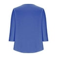 thumbnail image 2 of FAIWAD 3/4 Length Sleeve Womens Tops Round Neck Casual Pleated Blouses Dressy Plus Size Tunic Tops, S-3XL, 2 of 6