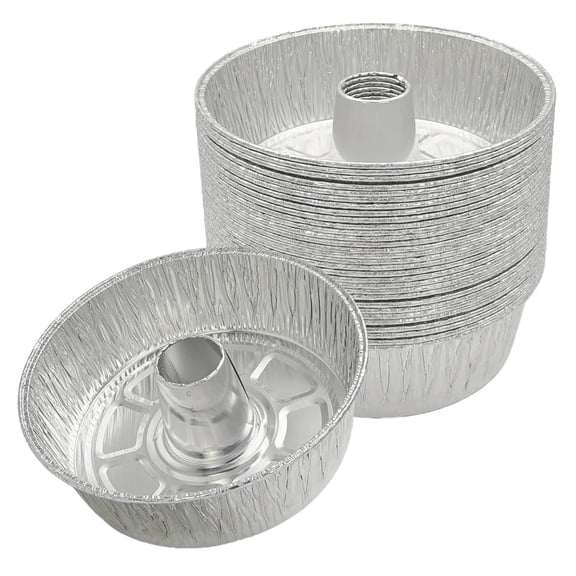 HuiXinOu 7.7 Inch Round Chiffon Cake Pan 30 Pack Aluminum Tube Cake Molds Baking Tin Tray for Home Kitchen Bakery Cake Baking Supplies