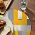 thumbnail image 4 of Round Placemats Yellow Block 15 inch Set of 2 Table Mats for Dining Table Modern Modern Art Heat Resistant Non-Slip Kitchen & Home Decorative Place Mat Set, 4 of 8