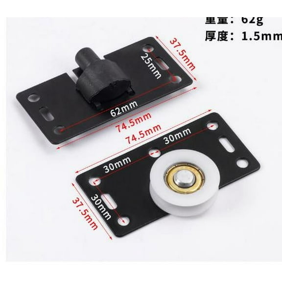 Masteelf 2 Sets Sliding Door Wheels Replacement Heavy Duty Metal Rollers for Wardrobe Cabinet Closet Doors