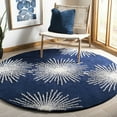 SAFAVIEH Soho Fiesta Celebration Wool Runner Rug, Dark Blue/Ivory, 2'6