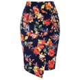 thumbnail image 2 of Womens Plus Skirts Short Elegant Floral Prints Slim Fit Pencil Cover Up Red Summer Vacation Outfits Skirt L, 2 of 3