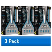 (3 pack) Wahl Lithium Ion Stainless Steel Men's Beard Trimmer, Removeable Blades, Interchangeable heads for Grooming Ear, Nose, Brow and Detail trimming. #9898