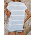 thumbnail image 2 of Summer Blouses for Women Cap Sleeve Tops Elegant Striped Crew Neck Casual Loose Fit Pullover Knit Sweater Blouses Tops Shirts Alsol Lamesa, 2 of 6