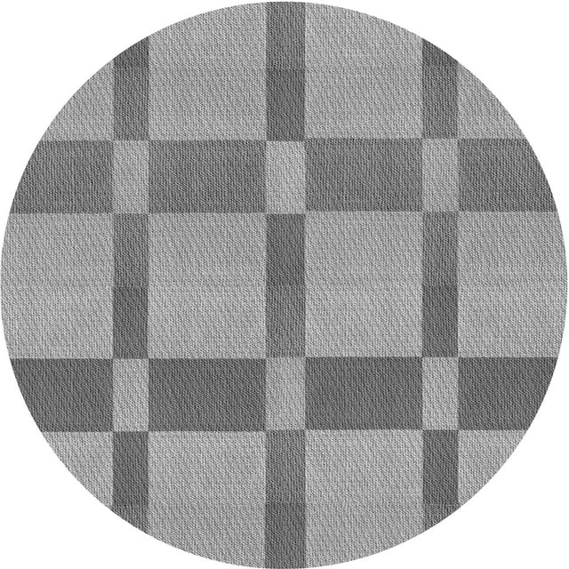 Ahgly Tapis Rond Lavable en Machine Intérieur Transitionnel Gris Nuage Gris, 8 Pieds Rond