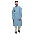 thumbnail image 2 of Atasi Printed Kurta For Men Mandarin Collar Cotton Poplin Casual Kurta Shirt, 2 of 7