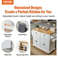 thumbnail image 2 of VEVOR Kitchen Island Cart with Solid Wood Top, 35.4" Width Mobile Carts with Storage Cabinet, Rolling Kitchen Table with Spice Rack, Towel Rack, and Drawer, Portable Islands on Wheels, White, 2 of 9
